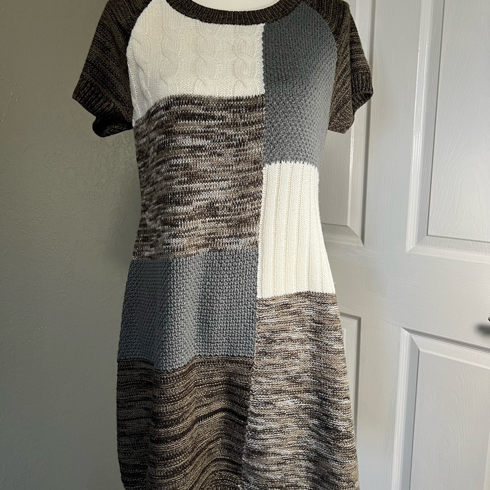 🧶 Style & Co . Colorblock Knit Dress/ Tunic Sweater
